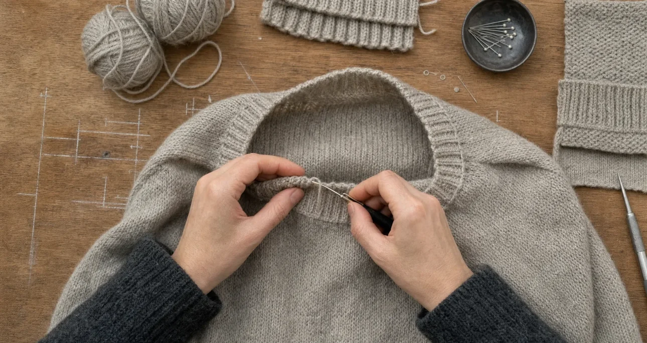 Merino Wool Crew Neck Sweater Construction Guide