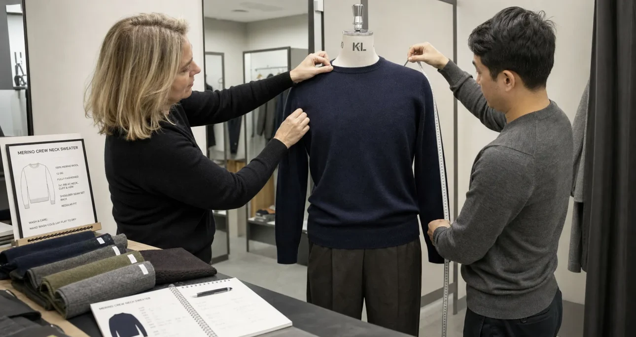 Merino Crew Neck Sweater: Yarn, Gauge, and Fit